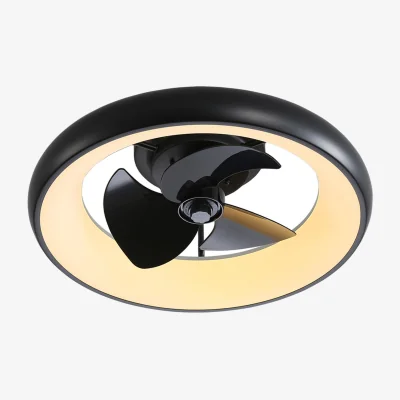 The Range 22-Inch Modern Ceiling Fan with Light and Reversible Blades - Black
