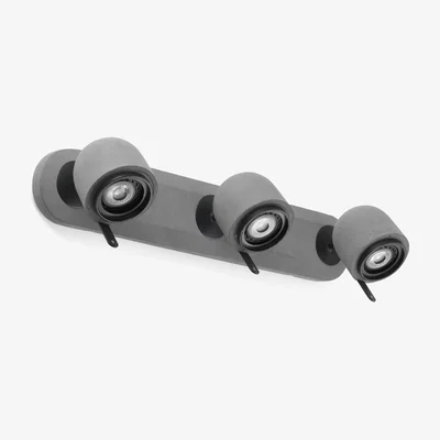 The Range Stone 3 Light Indoor Adjustable Wall Spotlight Grey, GU10 - Grey