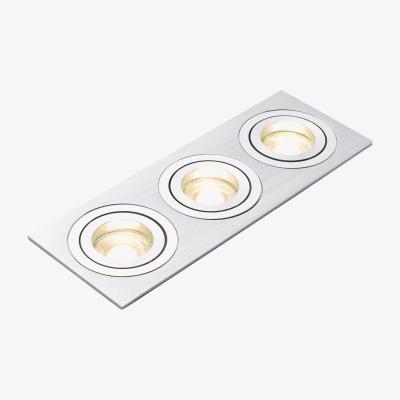 The Range Evra Adjustable Recessed Triple Rectangle Downlight - Silver