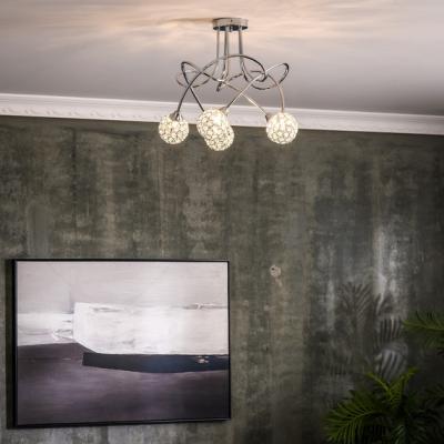 The Range Modern Ball Chandelier Ceiling Light for Living Room - Silver