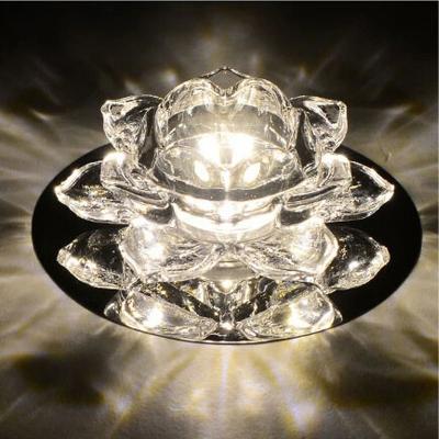 The Range Rose Modern Crystal LED Ceiling Light - White / 5W / Chrome Crystal Steel