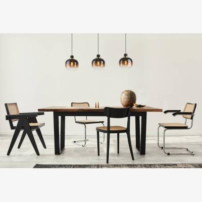 The Range EGLO Oilella Linear Black and Brown Glass Pendant Light - Black, Brass