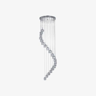 The Range Ice Cube LED 20 Light Spiral Cluster Pendant Chrome Glass - Chrome
