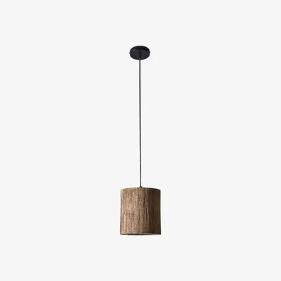 The Range Natural Rustic Wooden Tree Log Cylinder Ceiling Light Shade - Natural