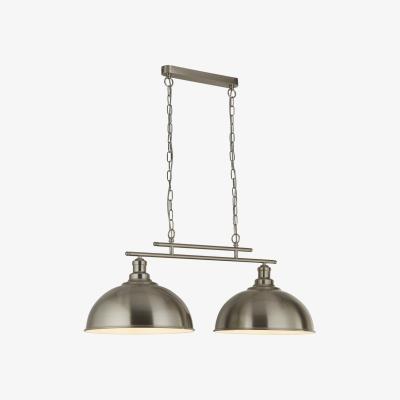 The Range Georgetown Satin Silver 2Lt Bar Pendant - Silver