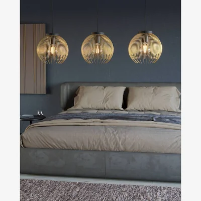 The Range Eglo Venezuela Modern Black  Gold Steel Pendant Light - Black