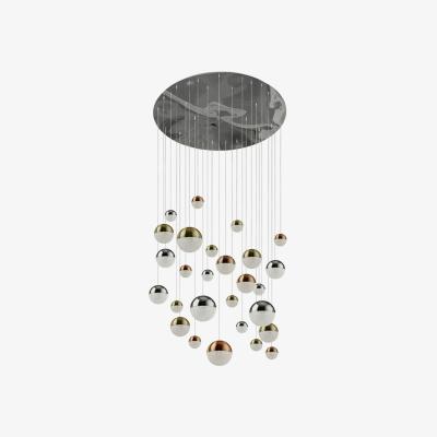The Range Planets 27 Light Copper, Chrome, Satin Brass Caps  Crystal Sand 4000K - Chrome