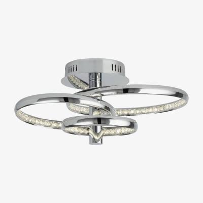 The Range Rings Integrated LED Semi Flush Ceiling Light Chrome - Chrome