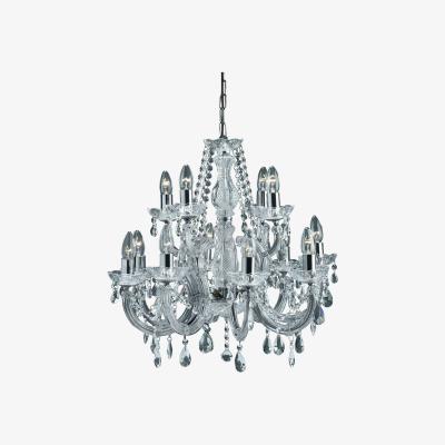 The Range Marie Therese Crystal Chandelier 12 Light Chrome Finish, E14 - Chrome
