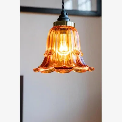 Rockett St George Amber Vintage-Style Glass Easyfit Ceiling Light Shade