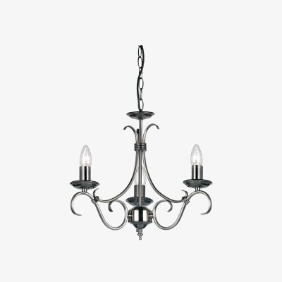 The Range Bernice 3 Light Multi Arm Ceiling Pendant Antique Silver, E14 - Antique Silver