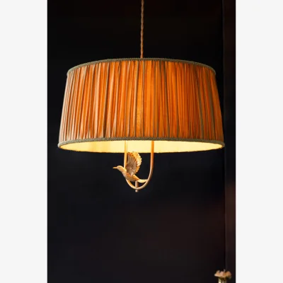 Rockett St George Gold Ruched Hanging Bird Pendant Light