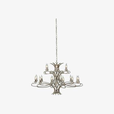 The Range Penn 18 Light Chandelier Polished Nickel Plate Finish, E14 - Polished Nickel Plate