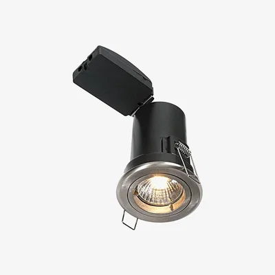The Range Shieldplus Fire Rated 1 Light Recessed Downlight Satin Nickel Plate, GU10 - Satin Nickel