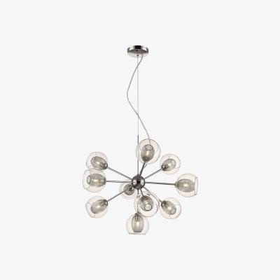 The Range Spring 10 Light Multi Arm Ceiling Pendant Mesh Chrome, Clear, G9 - Chrome