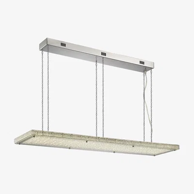 The Range Amelia Ceiling Pendant 68W LED, Remote 3000, 6000K Stainless Steel, Crystal - Polished Chrome