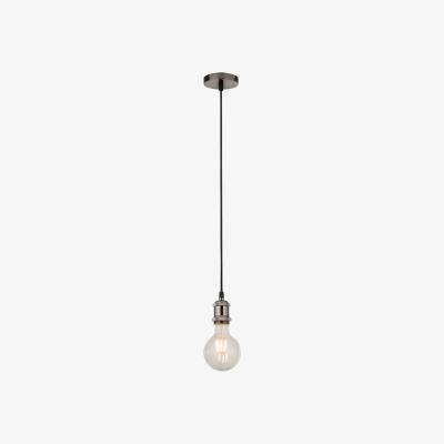 The Range Silver 1 Light Cable Suspension With 1.5Mtr Black Textile Cable (Lamp Not - Satin Silver