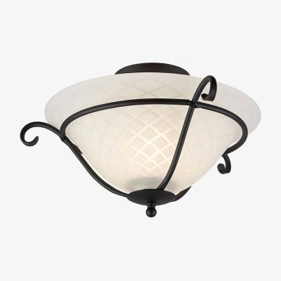 The Range Torchiere 1 Light Flush Ceiling Light Black, E27 - Black