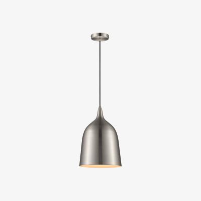 The Range Spring Dome Ceiling Pendant Satin Nickel, E27 - Satin Nickel / 27cm