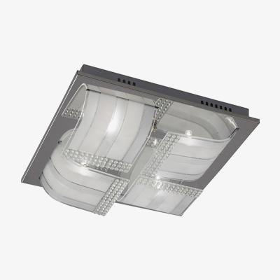 The Range Charis Flush Ceiling Large 4 Light Polished Chrome, Glass, Crystal - Polished Chrome