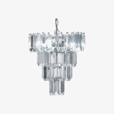The Range Chichester 4 Light Chrome Clear Acrylic Chandelier - Chrome