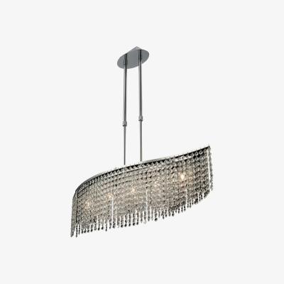 The Range Fabio Telescopic Ceiling Pendant Bar 5 Light Polished Chrome, Crystal - Polished Chrome