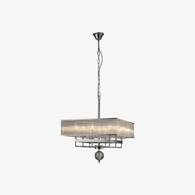 The Range Vanessa Ceiling Pendant Square 8 Light Polished Chrome, Crystal - Polished Chrome