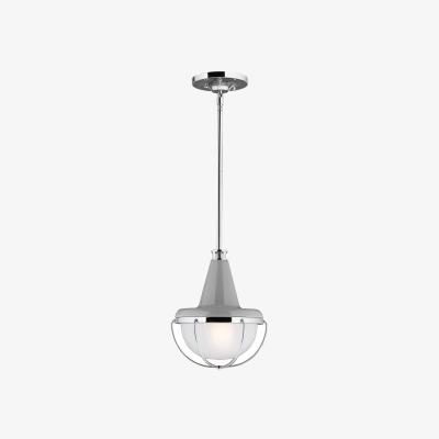 The Range Livingstone 1 Light Ceiling Mini Pendant Polished Nickel, Grey, E27 - Polished Nickel