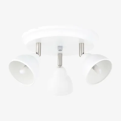 The Range Monaco 3lt Ceiling Spotlight - Matt White With Brushed Chrome Plate Detail