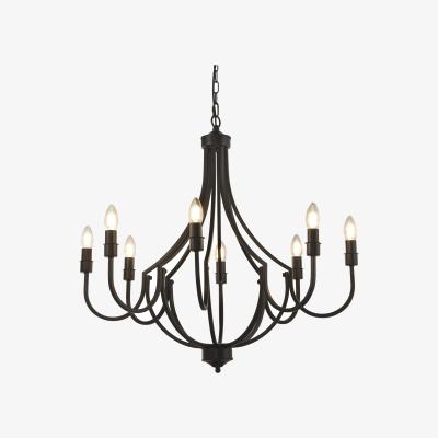 The Range Lodges 8 Light Pendant - Black