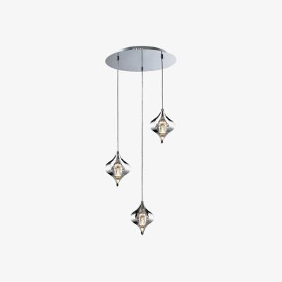 The Range Amano Ceiling Cluster Pendant Round 3 Light Polished Chrome, Crystal - Polished Chrome