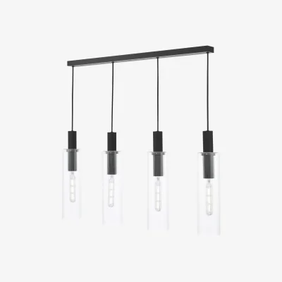The Range Ruben 4 Light Bar Pendant Satin Black