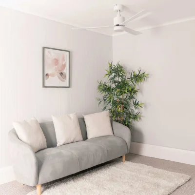 The Range Matte White 52" 3 Blade Ceiling Light Fan with Remote Control - White