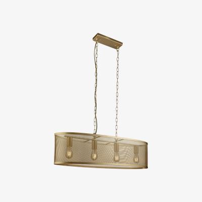 The Range Christi Matt Gold 4Lt Oval Pendant - Gold