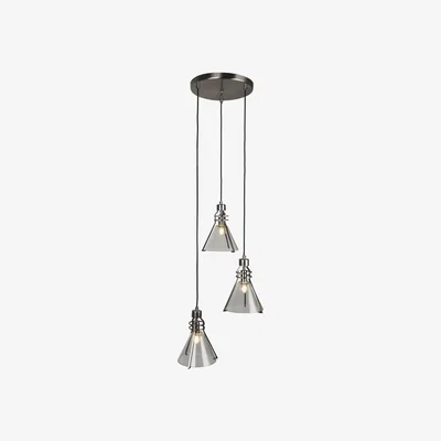 The Range 3 Light Industrial Frame Multi Drop  - Pweter