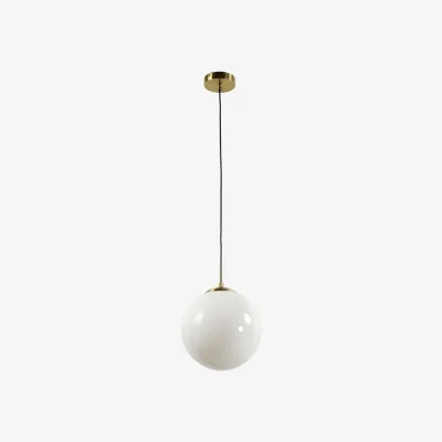 The Range Grosvenor Ceiling Single Pendant Light - Satin Brass Plate And White Glass