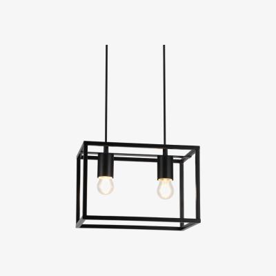 The Range CGC MOLLY Black Industrial Style Suspended Rectangular Ceiling Light - black