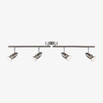 The Range CGC KIT 4 Head GU10 Satin Stainless Steel Ceiling Split Bar Light Spotlight - steel