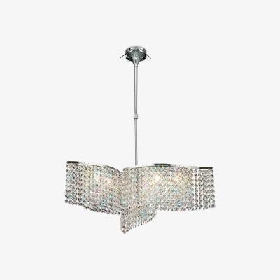 The Range Fabio Ceiling Pendant Semi-Flush 3 Arm 6 Light Polished Chrome, Crystal - Polished Chrome