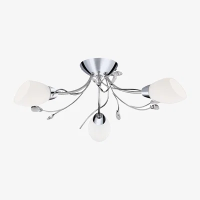 The Range Peony Three Light Ceiling Flush - Chrome