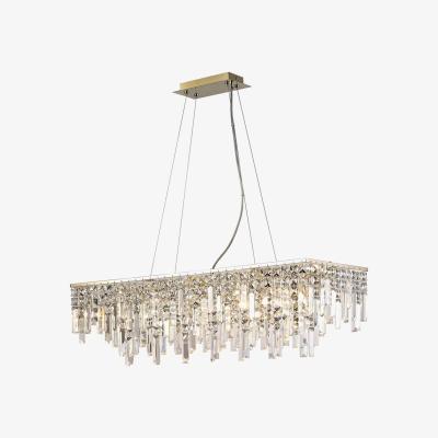The Range Maddison Ceiling Pendant Rectangular 6 Light G9 Rose Gold, Crystal - Rose Gold