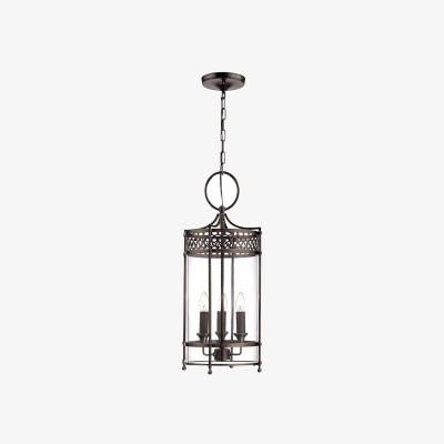 The Range Guildhall 3 Light Ceiling Lantern Pendant Dark Bronze, E14 - Dark Bronze