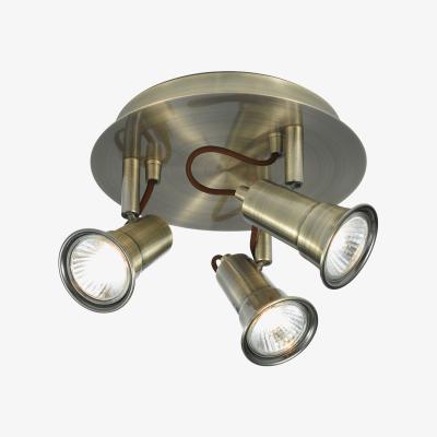 The Range Antique Brass 3Lt Round Spotlight  - Antique