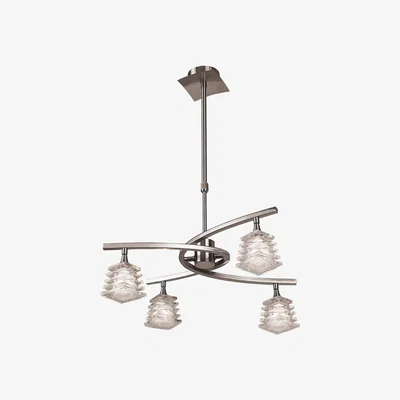 The Range Keops Telescopic Ceiling Pendant Semi Flush Convertible G9, Satin Nickel - Satin Nickel