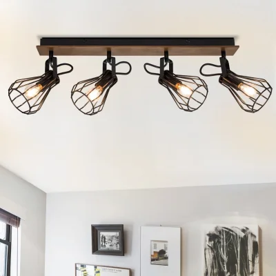 The Range COSYLYTE Kendan 4 Light Spotlight with Wooden Backplate - Wooden