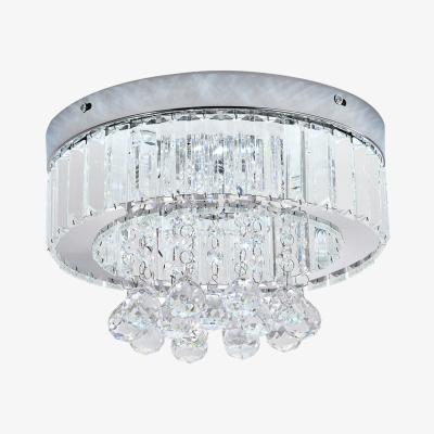 The Range Livingandhome Adjustable LED Crystal Ceiling Light with Remote Control - Chrome + Transparent