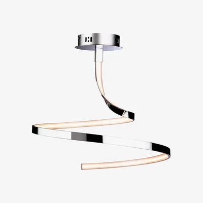 The Range Wave Integrated LED Semi Flush Light Chrome - Chrome
