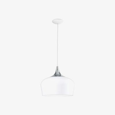 The Range Obregon Rounded White and Chrome Pendant - White