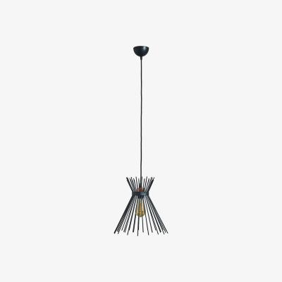 The Range Hourglass Spoke Matt Black Ceiling Pendant Light Shade - Black