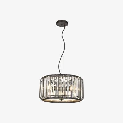 The Range Spring 3 Light Ceiling Pendant Black, Clear with Crystals, E27 - Black